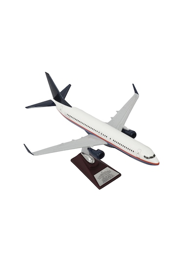 Zekupp Boeing 737-800 1/100 Ölçekli Beyaz Şeritli Tasarım Model Uçak