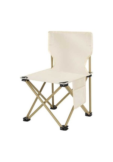 Prestigegoods Boyut S Metal + Oxford Kumaş Taşınabilir Katlanır Kamp Balıkçılık Sandalye 001 Bej