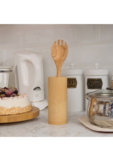 Tivoli Zeytin Ağacı Servis Kaşığı - Açık Kahverengi - 30 Cm Açık Kahverengi