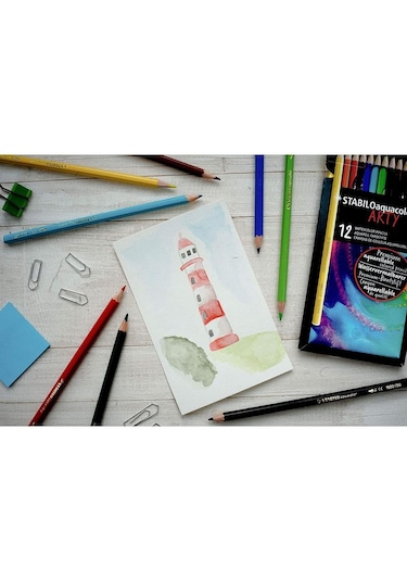 Stabilo Aquacolor Arty Sulandırılabilir Kuru Boya Kalem Seti 12 Renk