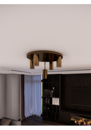 Miren Eskitme Sabit Başlıklı 5'li Spot Led Tavan Avizesi