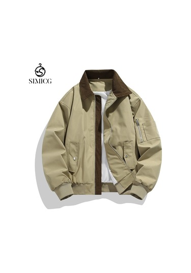 Yeni Yakalı, Şık, Sportif, Günlük Erkek Ceketi Haki