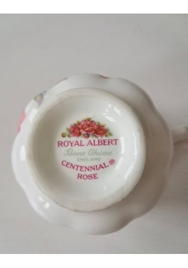 Bone China England Centennial Rose Antıque Double Size Coffee Cup & Saucer Pembe