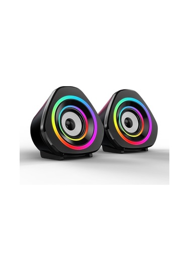 Sada Rgb Işık Efektli Mini Hoparlör: Taşınabilir Usb Ve 3.5mm Girişli Güçlü Ses Sistemi