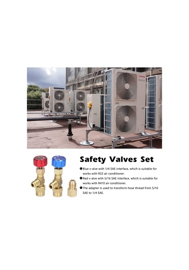 Reedark R22 Ve R410 Klima Gazı Dolumu İçin Bakır Emniyet Vanaları Seti - 1/4 Ve 5/16 Sae Adaptörlü