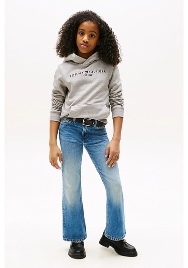 Unisex Çocuk Th Essential Hoodie Kapüşonlu Sweatshirt - Gri Light Grey Heather