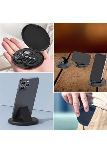 60w Destekli Kablo Kutusu Seyahat Kablo Seti 5'i 1 Arada Usb Type-c Şarj Kablosu Seti