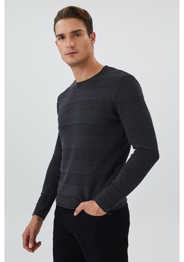 Lee Cooper Holden Erkek O Yaka Kazak Antrasit - 15459 Antrasit