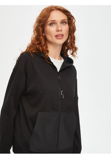 Kapitone Garnili Eşofman Üst 69271 U6927110 Siyah