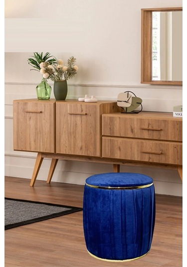 Most Ekol Lüks Puf 19 Lacivert Kadife Kumaş Evinize Teslim