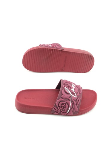 Gezer Kadın Yazlık Rahat Taban Ev Bahçe Günlük Terlik - Bordo