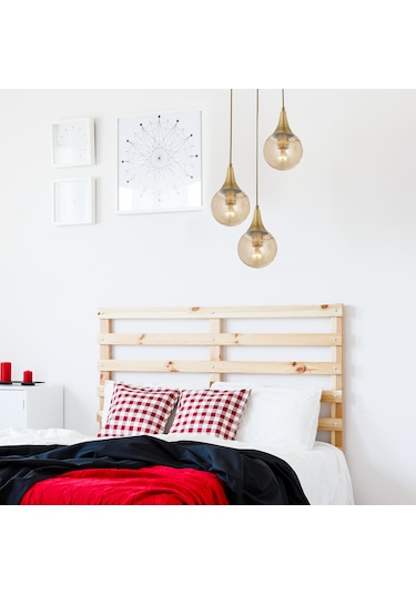 Apliqa Damla 3'lü Yuvarlak Bal Camlı Eskitme Modern Sarkıt Avize