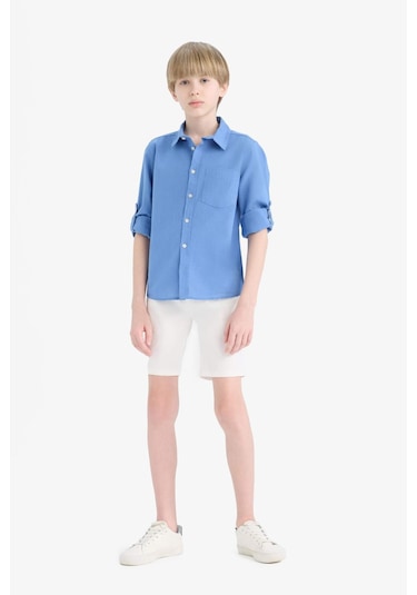 DeFacto Erkek Çocuk Cepli Basic Düz Gabardin Şort C2955A825SMWT32
