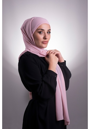 Hürrem Bone Pudra Pratik Hazır Geçmeli Şal Şifon Boru Boneli 3001_06