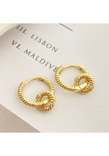 Halka Sallantılı Küpe Serenay Küpe Kararmaz Xuping Gold Gold