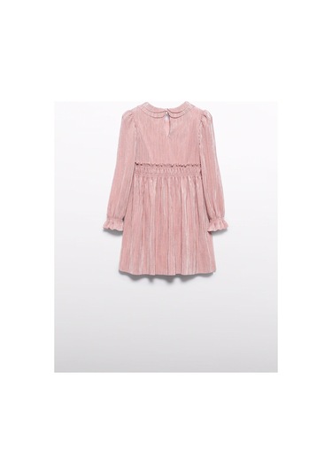 Mayoral Abel&lula Kız Çocuk Uzun Kol Pileli Şık Elbise Pembe