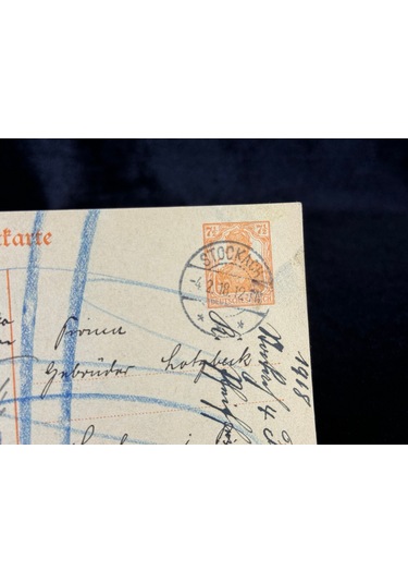 Antiye 1918 Yılından Almanya Germania 7 1/2 Pfennig Kendinden Pullu Postakartı