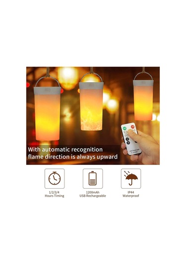 Led Alev Lambası, Usb Şarj Edilebilir Alevli Gece Lambası, Su Geçirmez Diğer