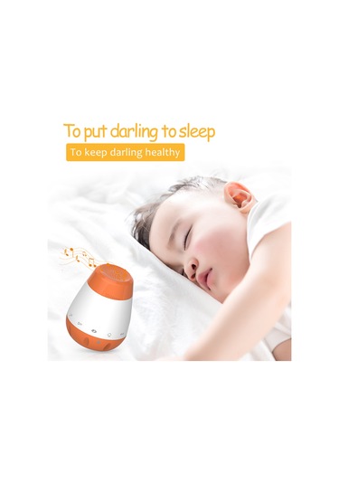 Tenfowee Bebek Uyku Makinesi - 6 Sakinleştirici Ses, Ağlama Sensörlü, Şarj Edilebilir Turuncu Turuncu