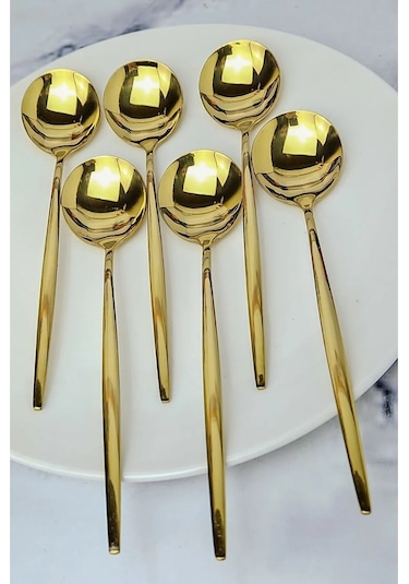 Periboia 6 Adet Lüx Şık Paslanmaz Çelik Gold Renk Titanyum Kaplam Çok Renkli