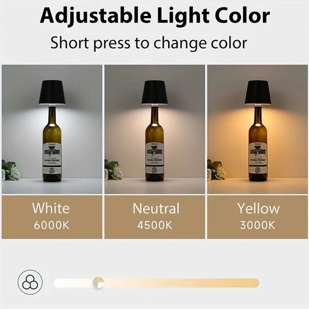 Fastbuy Beyaz Yaratıcı Şişe Gömülü Usb Şarjlı Ayarlanabilir Parlaklık Renkli Bar Masa Lambası Beyaz