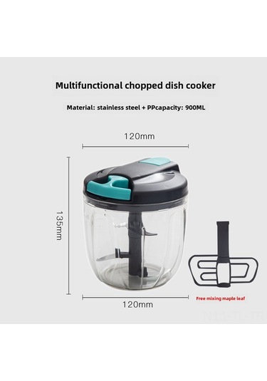 Hombey El İle Sarımsak Halkaştırıcı, Büyük Kapasite 900ml , 5 Bıçaklı, Zencefil Ve Soğan İçin Uygun, Kolay Temizlenir, Ev Ve Profesyonel Mutfak Aleti Gri Gri