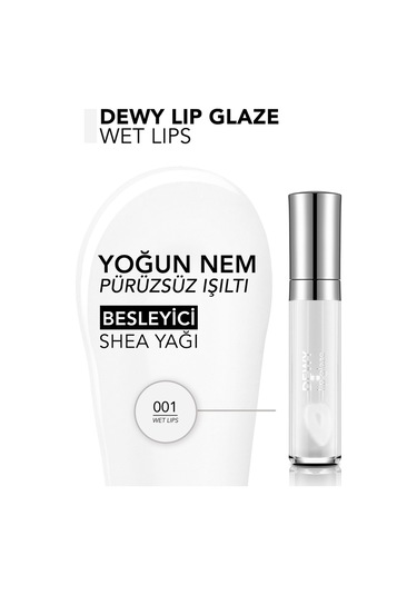 Flormar Besleyici Dudak Parlatıcısı - Dewy Lip Glaze - 001 Wet Lips-8682536068017