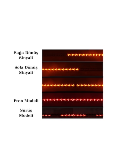 5 Modlu Ok Model Bagaj Altı Kayar Dönüş Fren Sinyalli Esnek Led