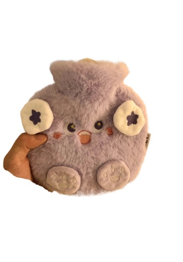 Sevimli Küçük Canavar Peluş Su Dolu Sıcak Su Şişesi-mor