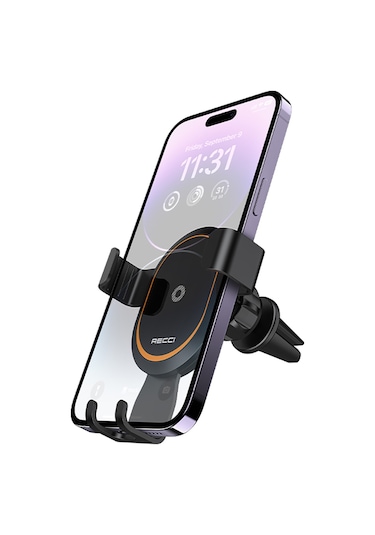 Recci Rho-c26 Araç İçi Telefon Tutucu 360 Dönebilen Havalandırma Tasarımlı Siyah