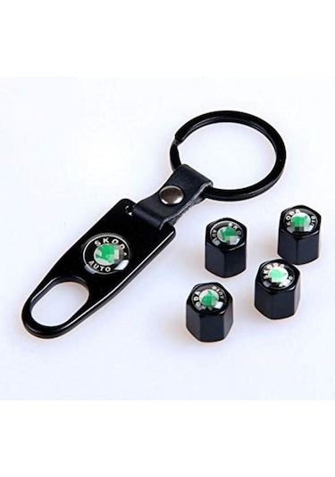 Skoda Metal Sibop Kapağı Ve Anahtarlık Seti