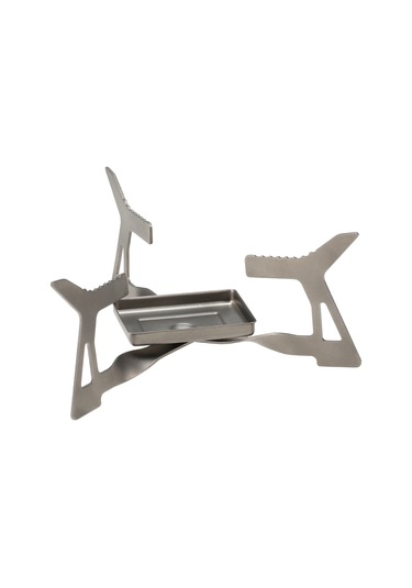 Symbee Titanium Katlanabilir Alkol Ocağı, Ultra Hafif, Anti-korozif, Mini Tepsili, Dış Mekan Pişirme İçin Stüdyo Gümüş