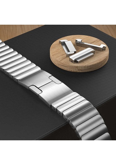 Teknocep Galaxy Watch 46mm Uyumlu Krd-35 22mm Metal Kordon-gümüş