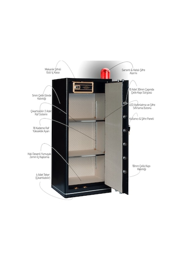 Mühlen Grand Safe 150H Büyük Boy Şifreli Ve Alarmlı Çelik Kasa Te