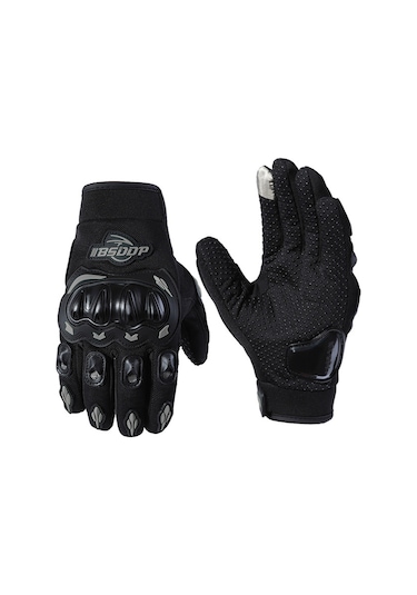 Ranyeek Bsddp Rh-a0136 Motosiklet Eldiveni, Tam Parmak Dokunmatik Ekran, Çarpma Koruma, Anti-s Kaydırma, Sokağa Uygun Siyah M
