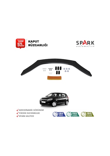 Dacia Sandero 2009-2012 Yıl Aralığı Uyumlu Kaput Rüzgarlığı 3mm