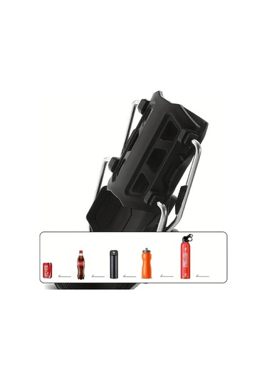 Hightower Black 360 Ayarlı Otomatik Sıkma Aletsiz Kurulum 32-77mm Tüm Şişeler İçin Motosiklet Bisiklet Bardak Tutucu Siyah