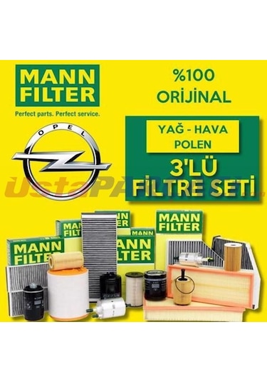 Opel Astra H 1.6 Mann-Filter Filtre Bakım Seti 2004-2013