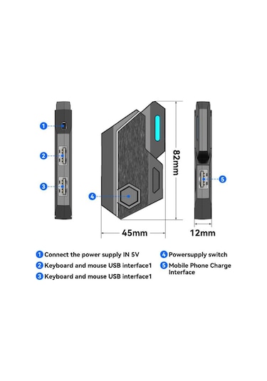 Ios Android Oyun Adaptörü İçin Klavye Fare Dönüştürücü, Mix Se