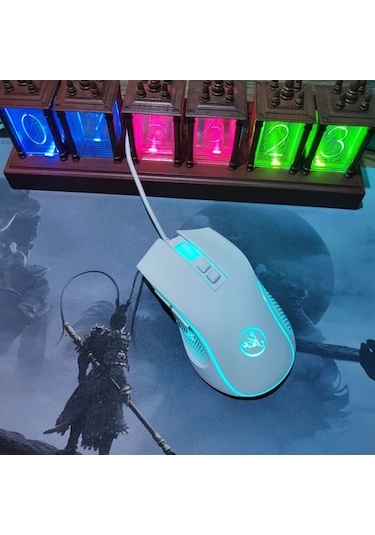 Besthome1 Pembe Isıtıran Satış Kablolu Oyun Faresi Ergonomik Tasarım 7 Renkli Aydınlatma Usb Bağlantılı Laptop Ve Pc Uyumlu -