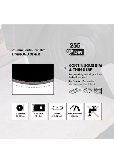 Evolution Rageblade255dıamond Elmas Testere Bıçağı, 255mm