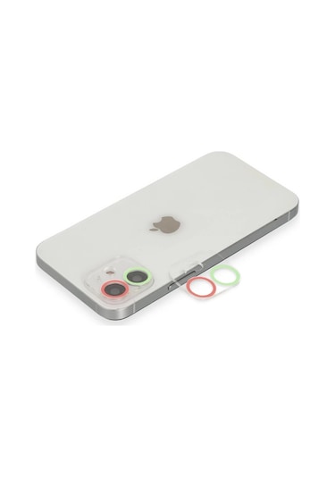 Apple Uyumlu,  iPhone 11 Renkli Kamera Lens Koruma Cam - Yeşil-pembe