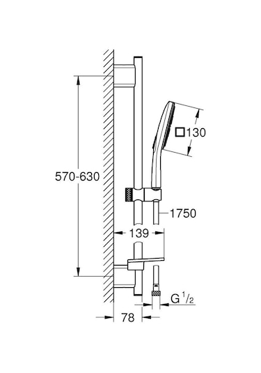 Grohe Rainshower Smartactive 130 Cube Sürgülü Duş Seti 3 Akışlı 26584000
