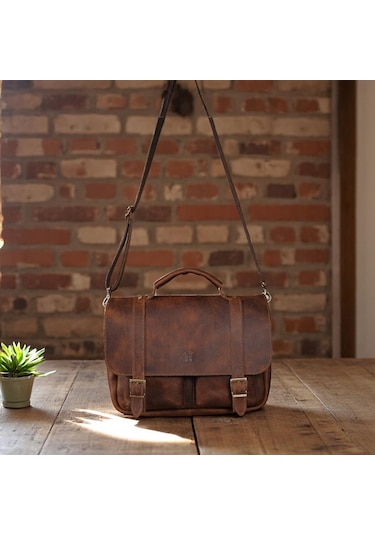 Modica Toscana Hakiki Deri Postacı Ve Evrak Çantası Zanaatkârlığın Zamansız Yorumuyla Tanışın Kahverengi