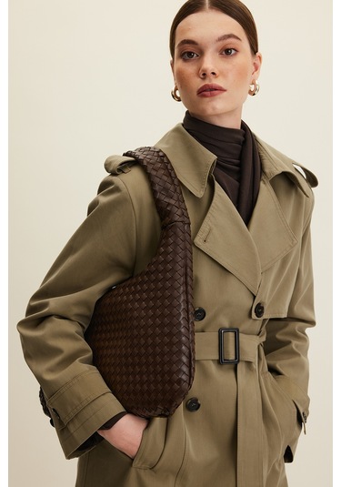 Anıka Kruvaze Kemerli Trençkot Haki Haki