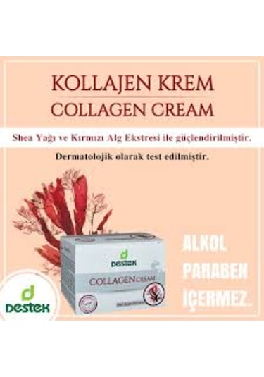 Destek Kollajen Collagen Kırmızı Yosun Özlü Krem 50 ML