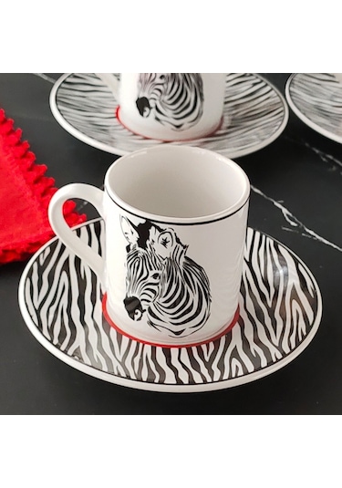 Regna Home Harmony Zebra 6 Kişilik Kahve Fincan Takımı (HBF-12-KF
