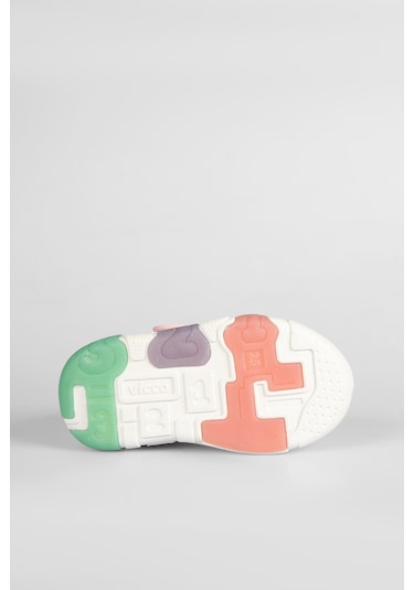 Vicco Sort Işıklı Kız Okul Öncesi Pudra Spor Ayakkabı Pudra