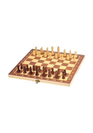 Yaozixa Ahşap Katlanabilir Satranç Tahtası 30x30cm - Zeka Geliştirici Eğitici Oyun - Dayanıklı Tahta Parçalar - 6 Yaş Ve Üstü