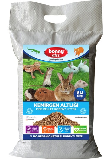 Bonny Nice Doğal Pelet Tavşan Kafes Altlığı 5 Kg 9L